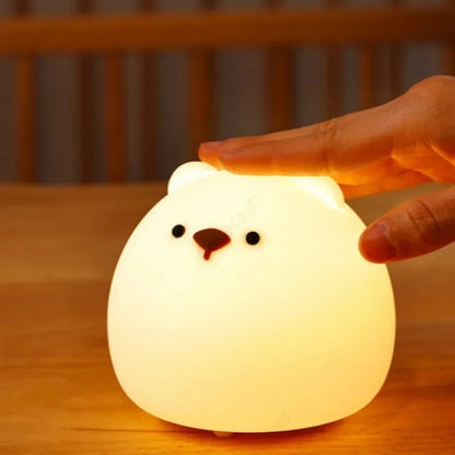 Veilleuse Ours LED Tactile en Silicone