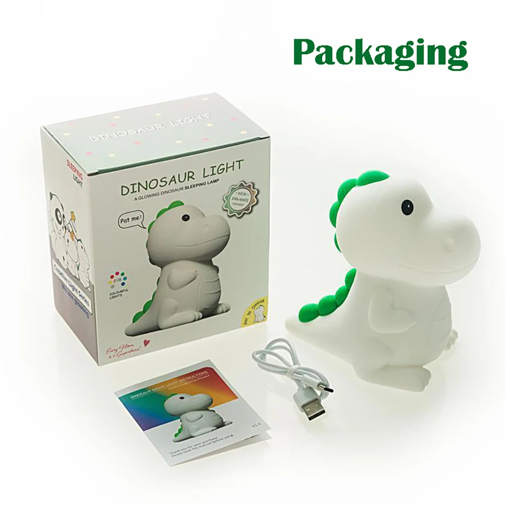 Veilleuse Dinosaure USB Tactile Plusieurs Couleurs