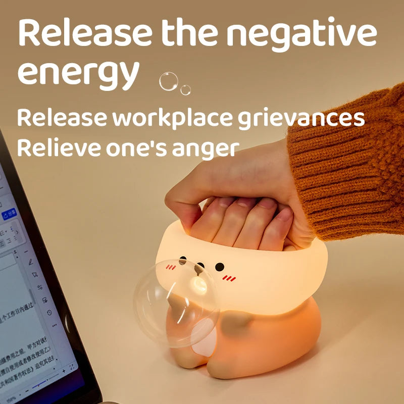 Loutre Veilleuse Tactile en Silicone