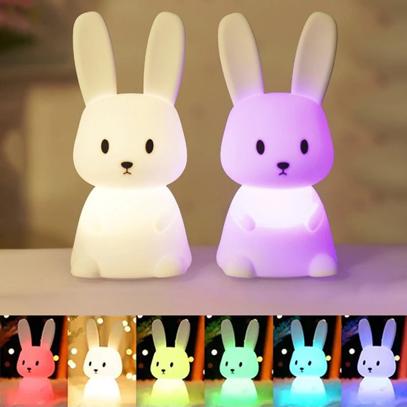 Veilleuse Lapin Pastel en Silicone