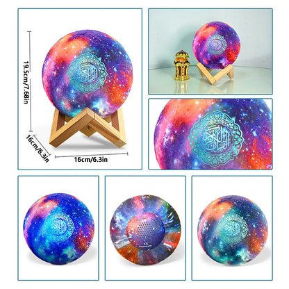 Veilleuse Lune Coran Azan Bluetooth Sans Fil Projection Galaxie Télécommande