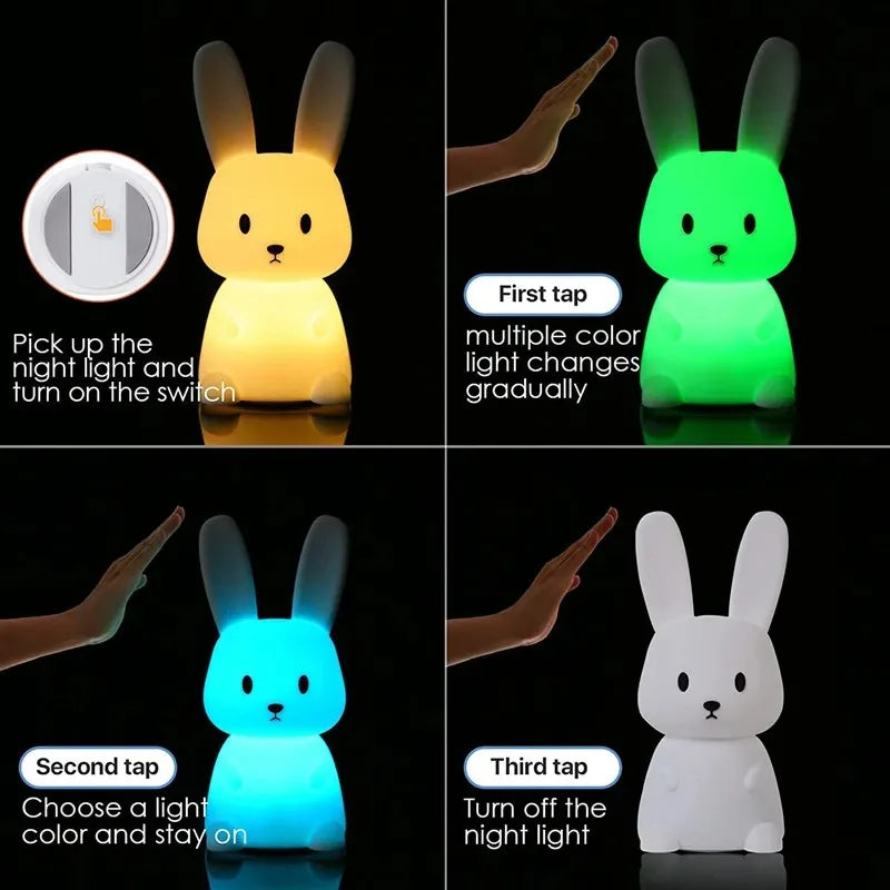 Veilleuse Lapin Pastel en Silicone