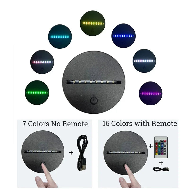 Veilleuse Chat 3D LED Acrylique avec Télécommande