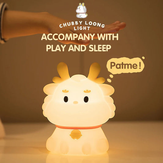 Veilleuse Dragon Potelé en Silicone Tactile