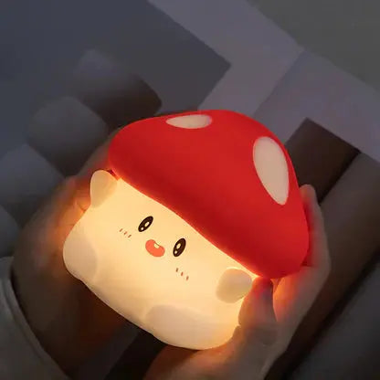 Champignon Veilleuse en Silicone Doux avec Minuterie - Idéal pour Enfants