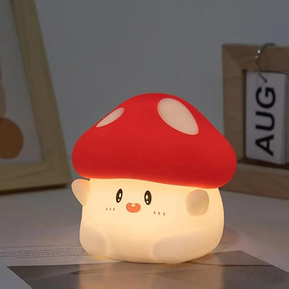Champignon Veilleuse en Silicone Doux avec Minuterie - Idéal pour Enfants