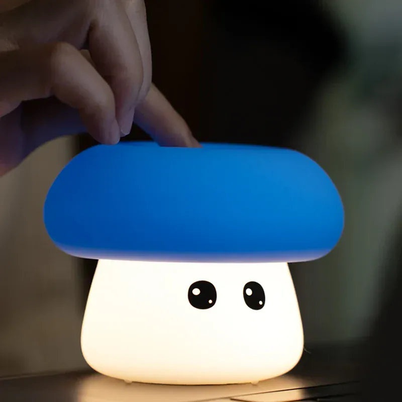 Champignon Veilleuse En Silicone Tactile pour nuits apaisantes
