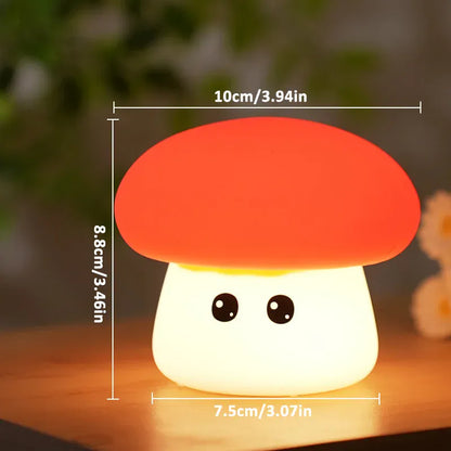 Champignon Veilleuse En Silicone Tactile pour nuits apaisantes