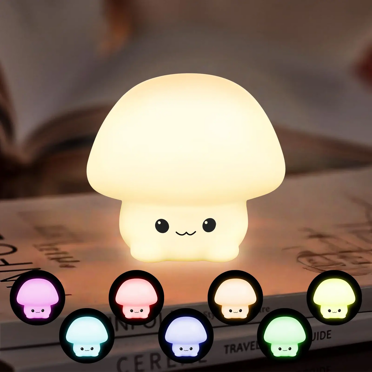 Champignon Veilleuse Mignon en Silicone pour nuits apaisantes