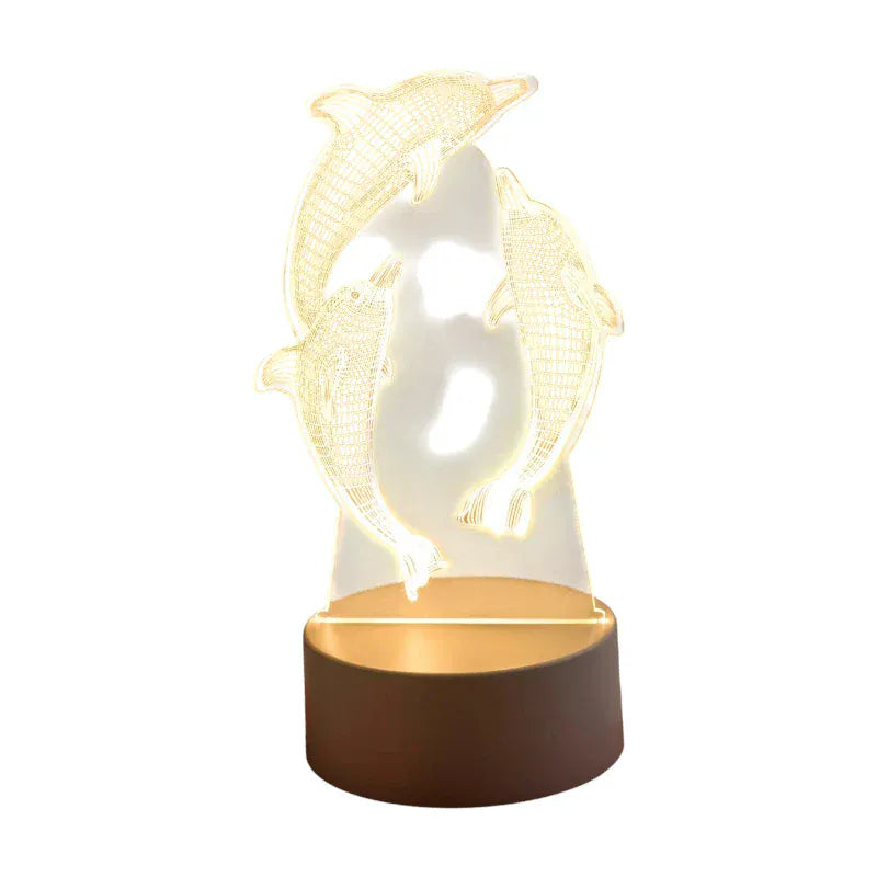 Veilleuse 3D Dauphins - Éclairez votre nuit avec style