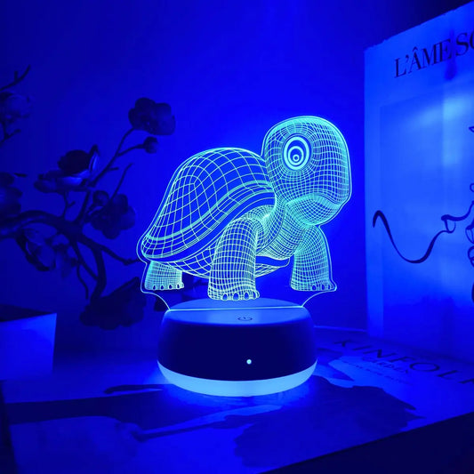 Veilleuse 3D Tortue Tactile - Éclairez vos nuits en douceur