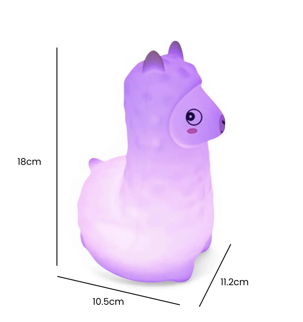 Veilleuse Alpaga Silicone Tactile Avec Télécommande Minuterie