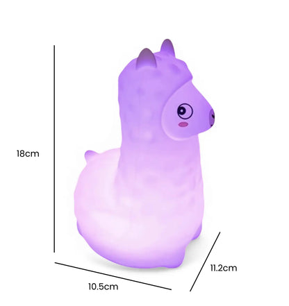 Veilleuse Alpaga Silicone Tactile Avec Télécommande Minuterie
