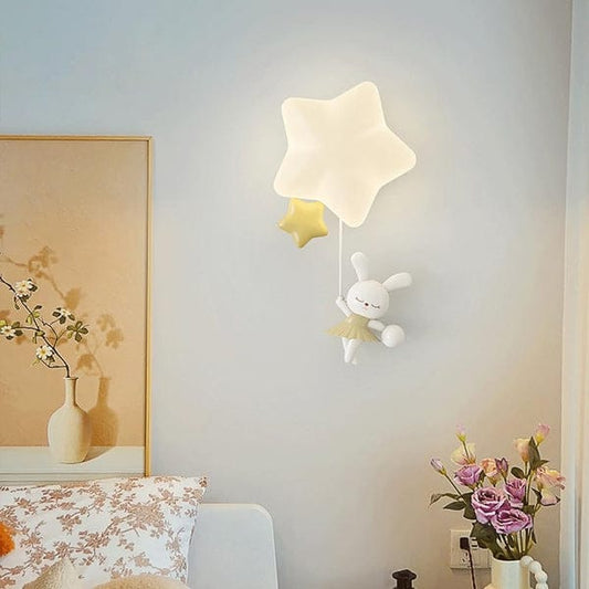 Veilleuse Applique Murale Étoile avec Animaux Mignon pour Enfants