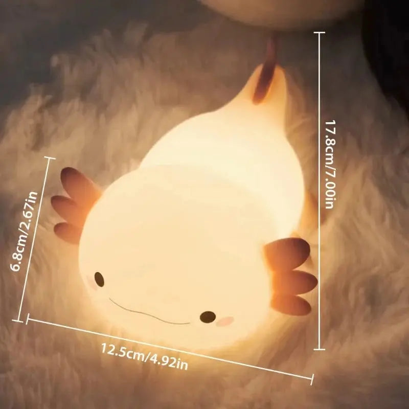 Veilleuse Axolotl en Silicone et Tactile, compagnon idéal