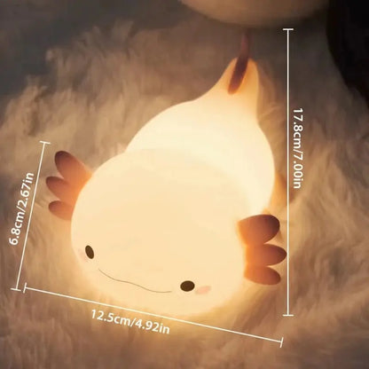 Veilleuse Axolotl en Silicone et Tactile, compagnon idéal