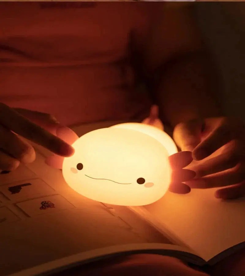 Veilleuse Axolotl en Silicone et Tactile, compagnon idéal
