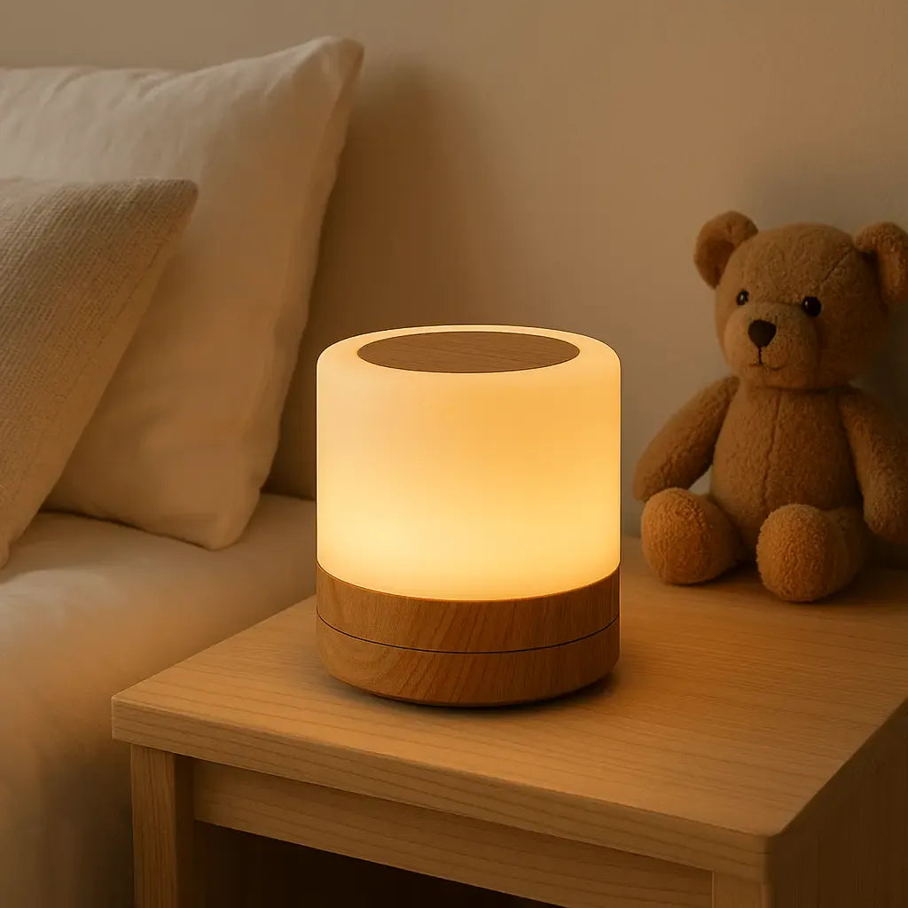 Veilleuse Bois RGB Tactile avec Télécommande - Ambiance parfaite