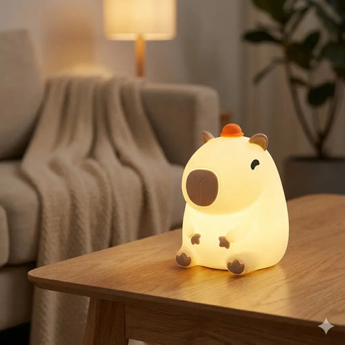 Veilleuse Capybara au Petit Chapeau pour nuits douces et fun