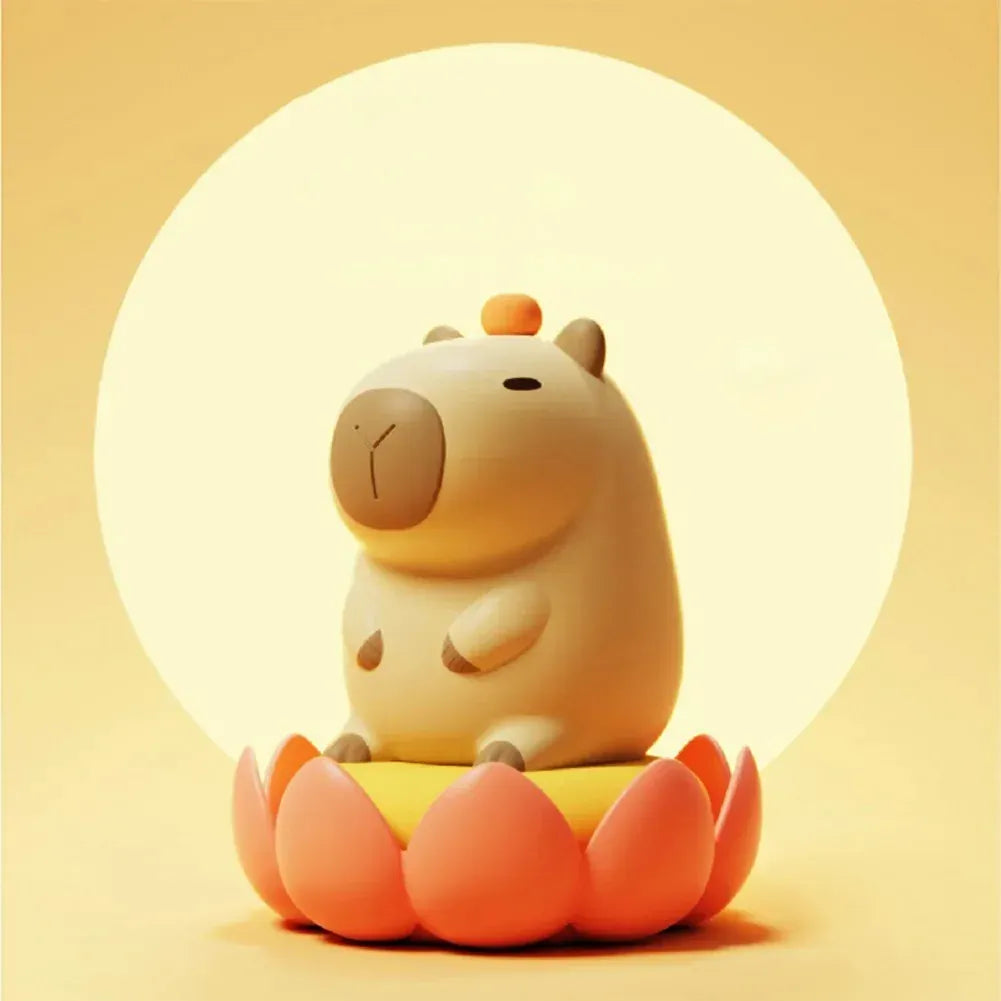 Veilleuse Capybara Fleur de Lotus - Éclairez vos nuits Image