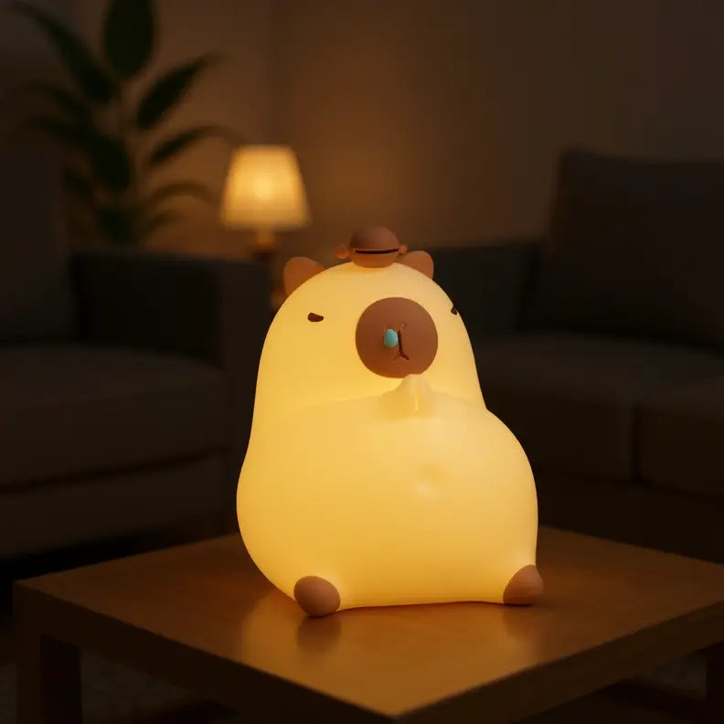 Veilleuse Capybara Tapotement - Compagnon lumineux idéal