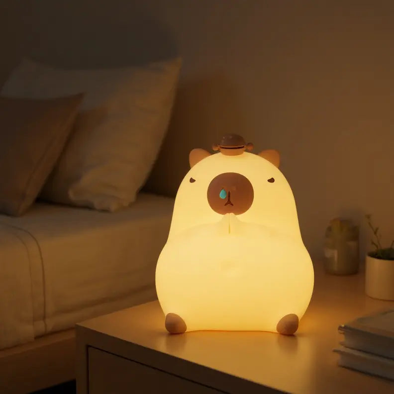 Veilleuse Capybara Tapotement - Compagnon lumineux idéal