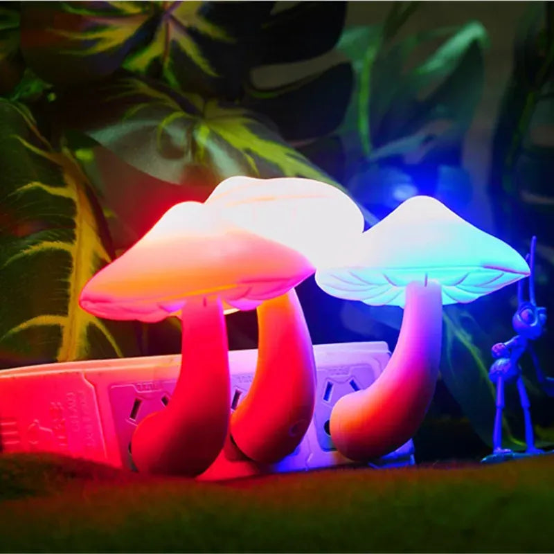 Veilleuse Champignon Prise Capteur de Lumière - Éclairage Pratique