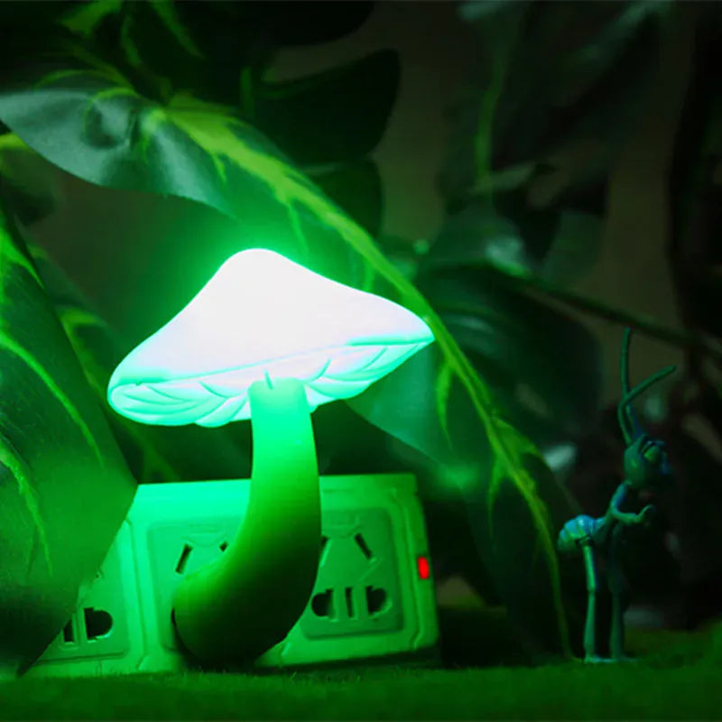 Veilleuse Champignon Prise Capteur de Lumière - Éclairage Pratique