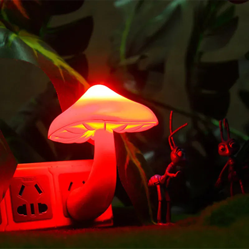 Veilleuse Champignon Prise Capteur de Lumière - Éclairage Pratique