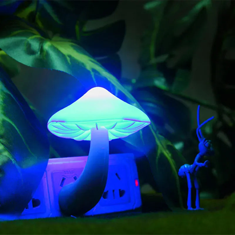 Veilleuse Champignon Prise Capteur de Lumière - Éclairage Pratique Image