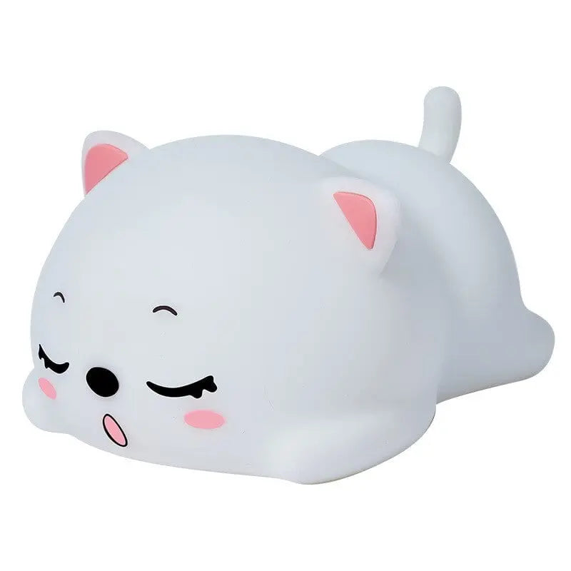 Veilleuse Chat Endormi Tactile en Silicone, douce et pratique
