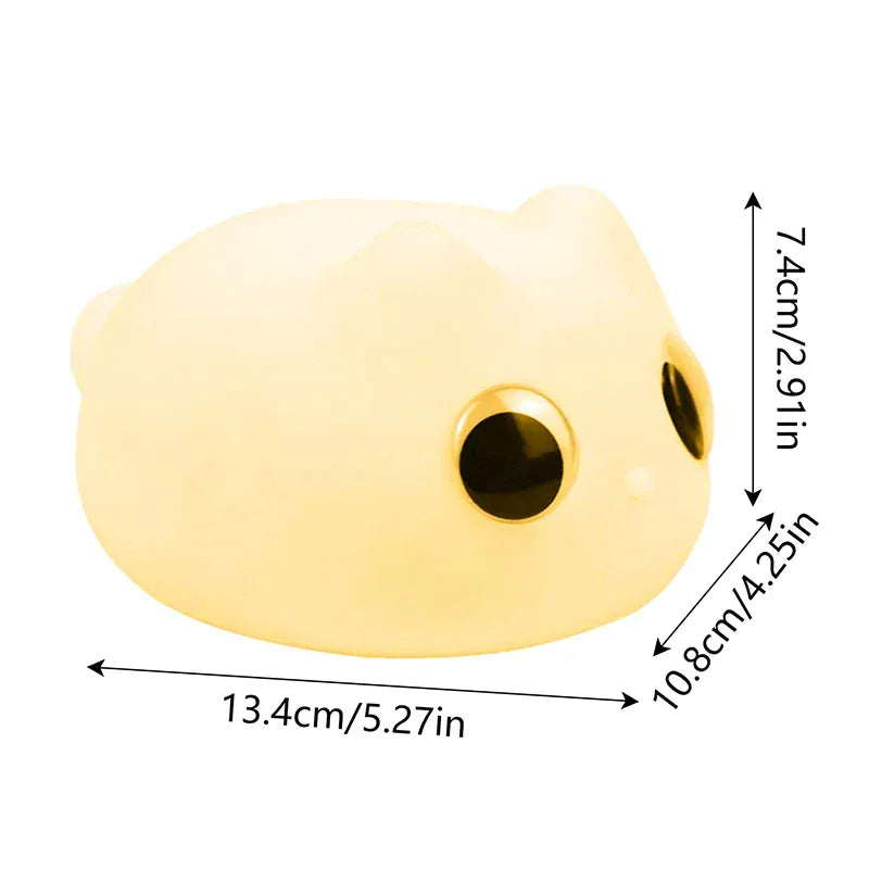 Veilleuse Chat Grand Œil en Silicone pour nuits apaisantes