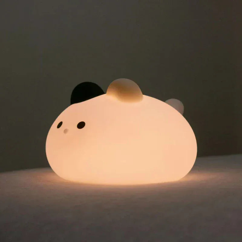 Veilleuse Chat Rond en Silicone Avec Minuteur - Pratique et Mignonne