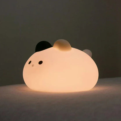 Veilleuse Chat Rond en Silicone Avec Minuteur - Pratique et Mignonne