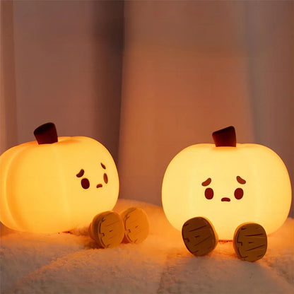 Veilleuse Citrouille Halloween en Silicone et Tactile, idéale pour enfants