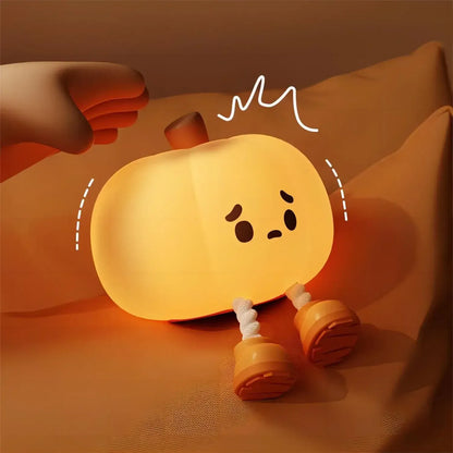 Veilleuse Citrouille Halloween en Silicone et Tactile, idéale pour enfants