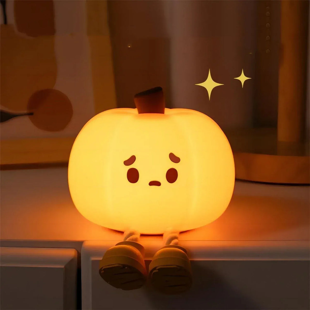 Veilleuse Citrouille Halloween en Silicone et Tactile, idéale pour enfants