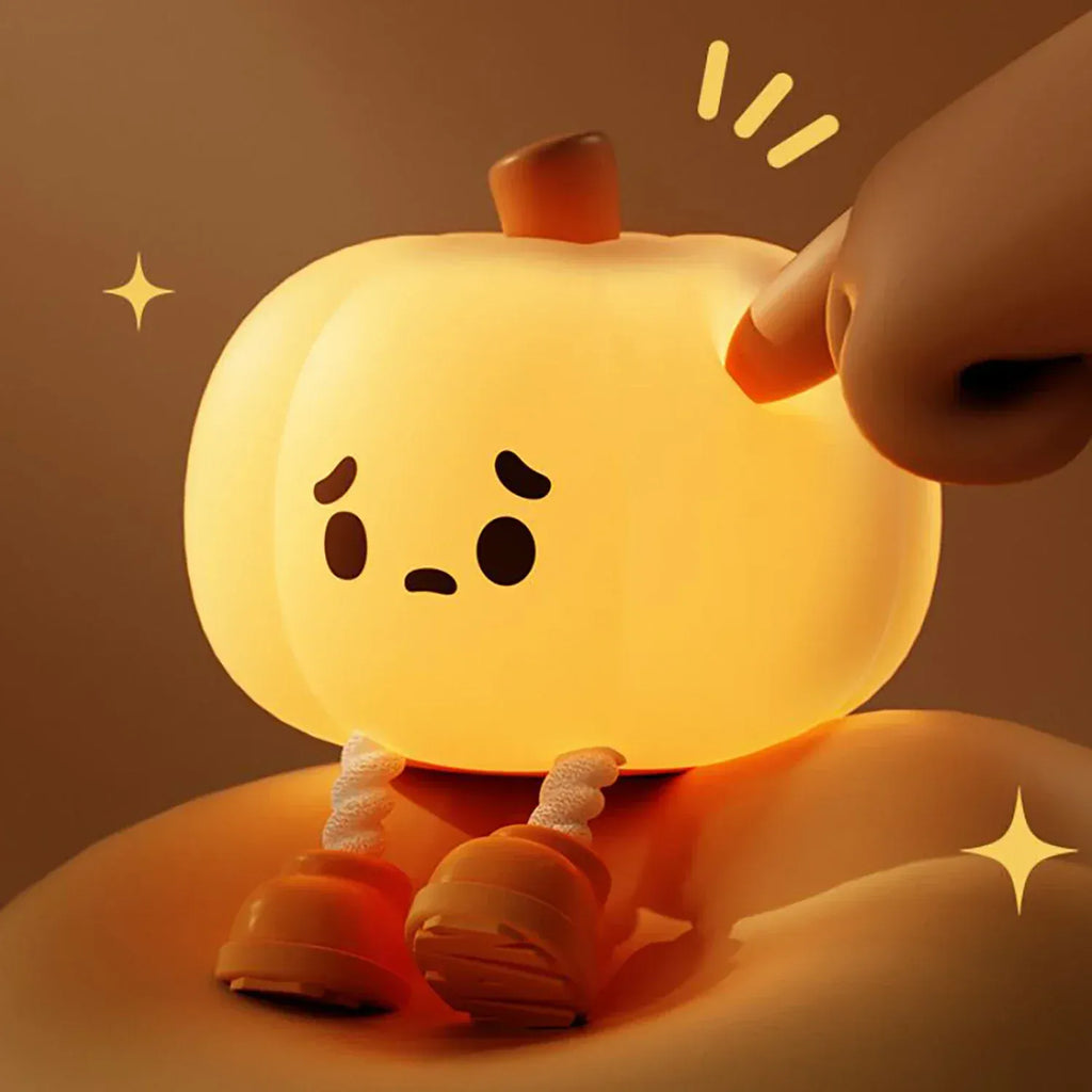 Veilleuse Citrouille Halloween en Silicone et Tactile, idéale pour enfants