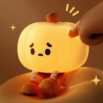 Veilleuse Citrouille Halloween en Silicone et Tactile, idéale pour enfants