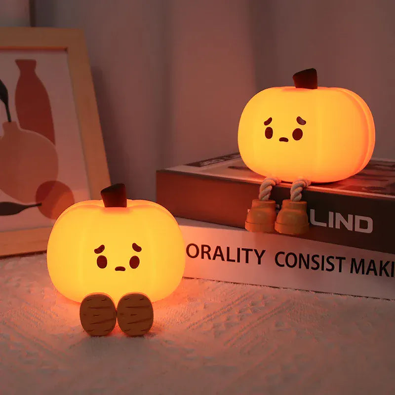 Veilleuse Citrouille Halloween en Silicone et Tactile, idéale pour enfants