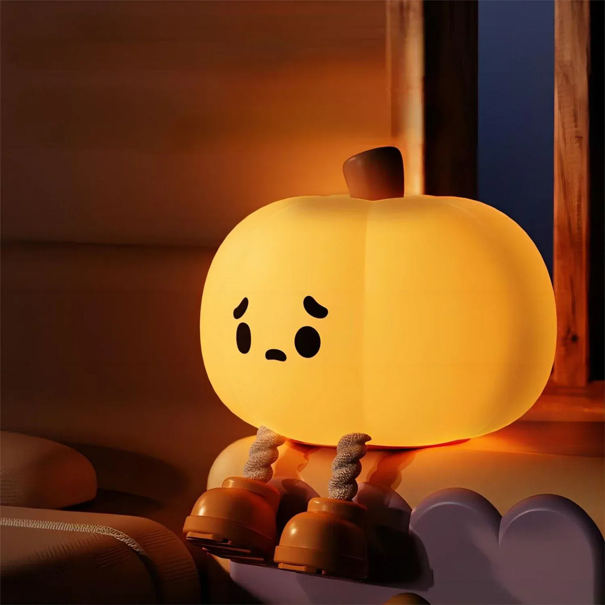 Veilleuse Citrouille Halloween en Silicone et Tactile, idéale pour enfants
