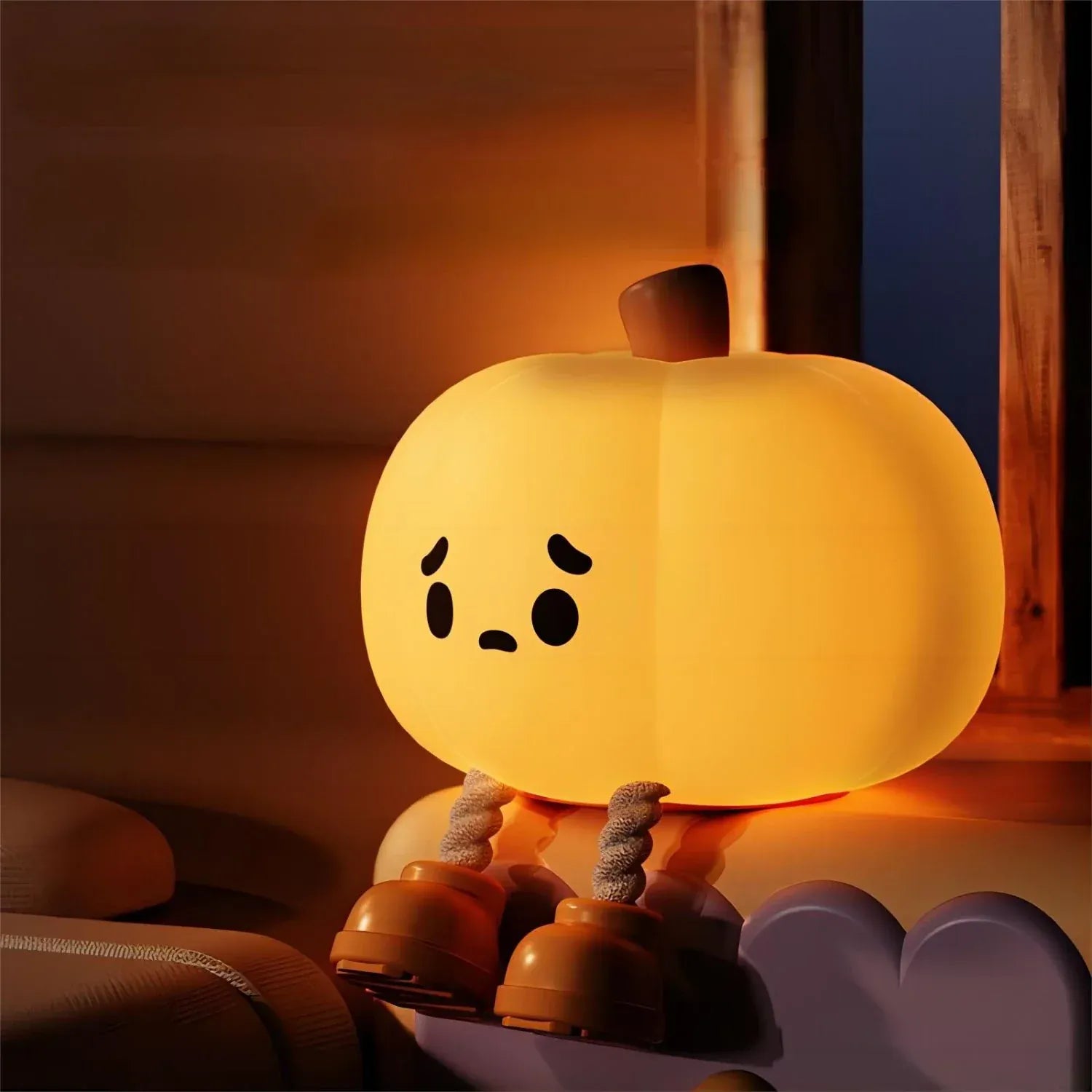 Veilleuse Citrouille Halloween en Silicone et Tactile, idéale pour enfants Image