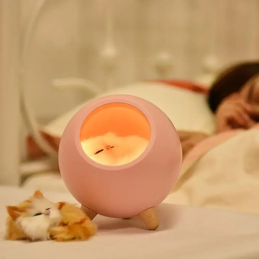 Veilleuse de maison cocon de chat rechargeable, idéale mobile