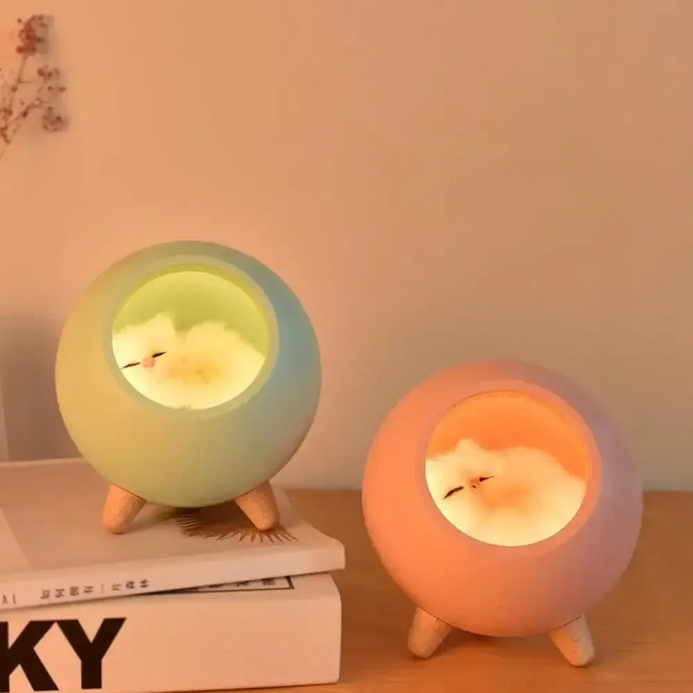 Veilleuse de maison cocon de chat rechargeable, idéale mobile