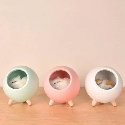 Veilleuse de maison cocon de chat rechargeable, idéale mobile