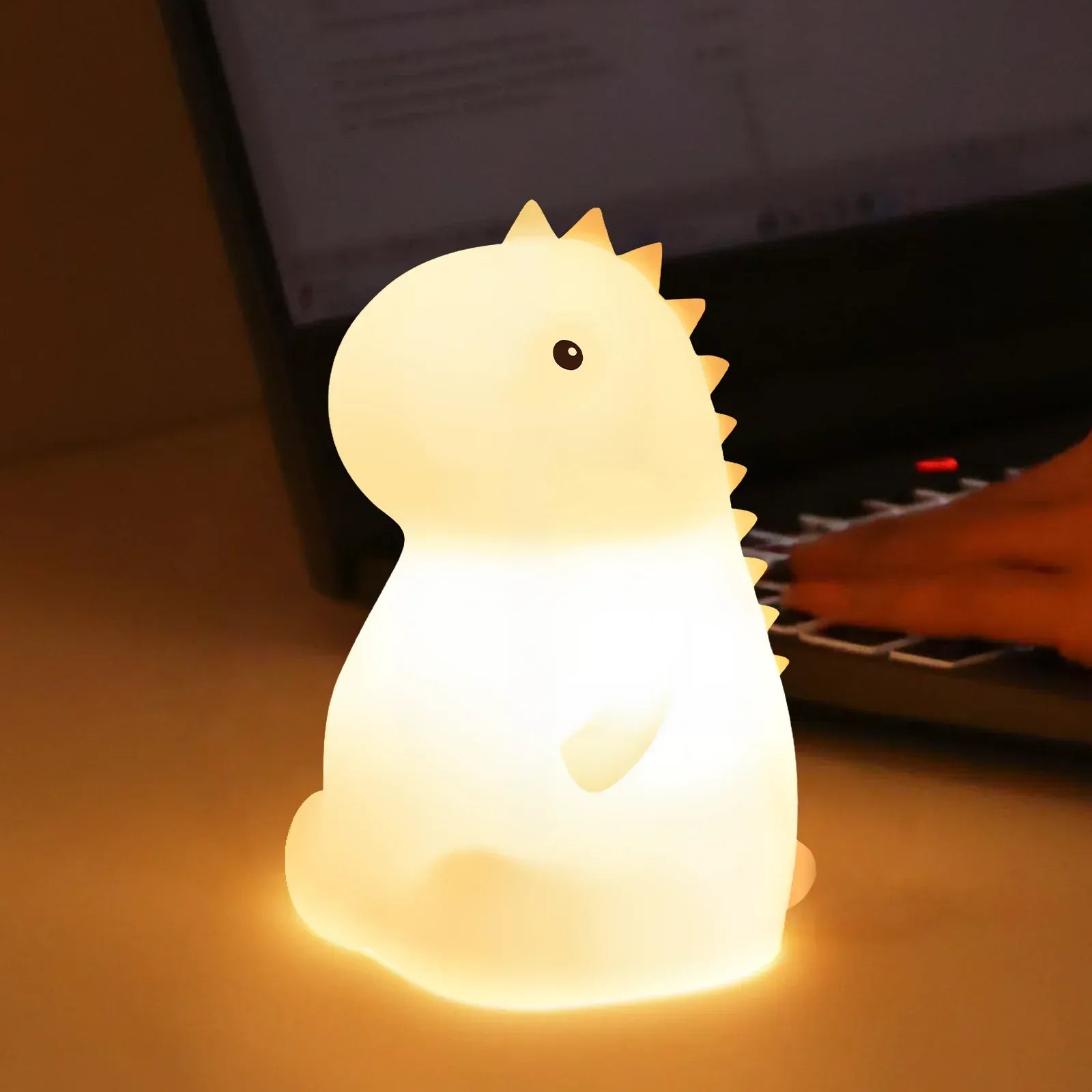 Veilleuse Dinosaure en Silicone RGB Rechargeable USB, idéale pour enfants Image