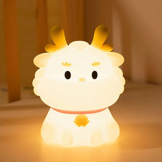 Veilleuse Dragon Potelé en Silicone Tactile - Douceur et Lumière