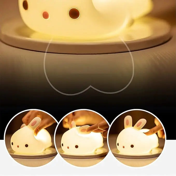 Veilleuse en Forme de Lapin avec Télécommande et Capteur Tactile