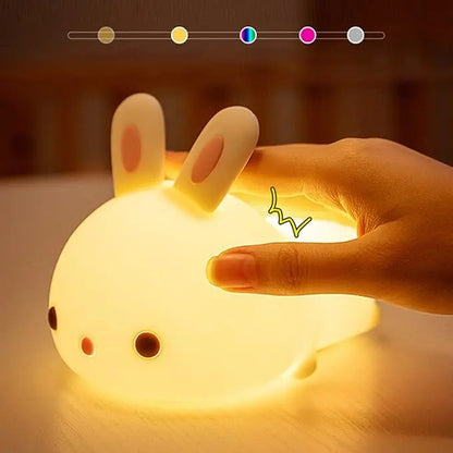 Veilleuse en Forme de Lapin avec Télécommande et Capteur Tactile