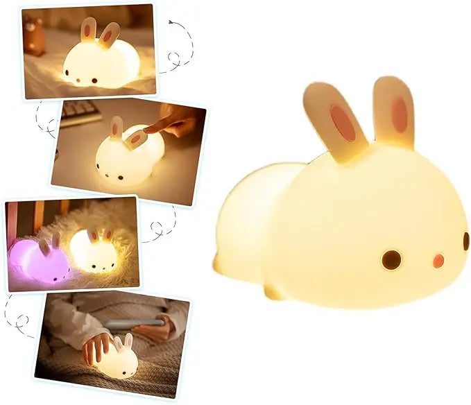 Veilleuse en Forme de Lapin avec Télécommande et Capteur Tactile